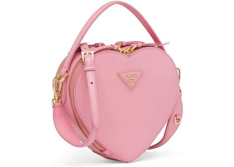 prada odette heart pink|Prada Odette Heart Pink in Saffiano Leather with Gold.